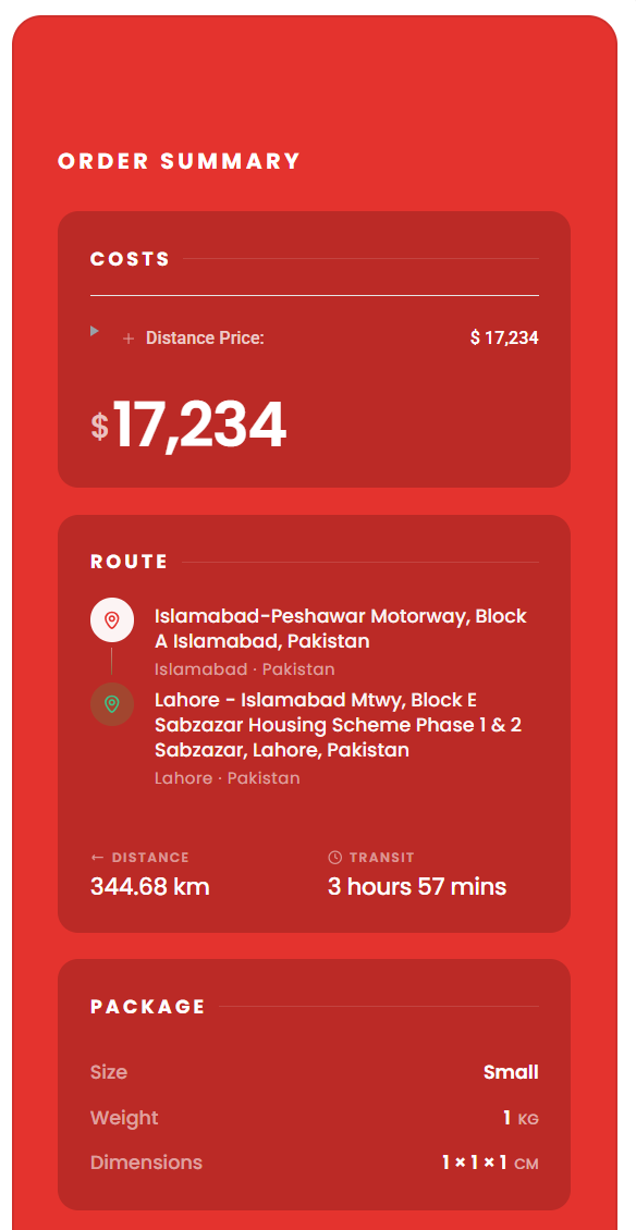Checkout order summary