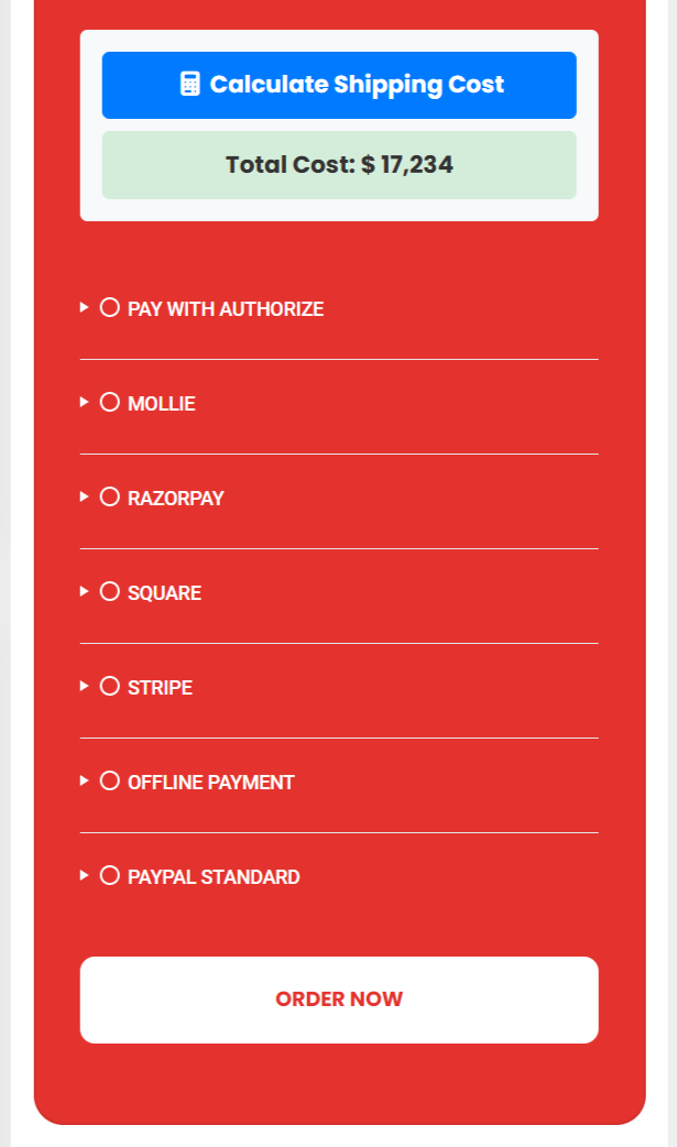 Payment methods