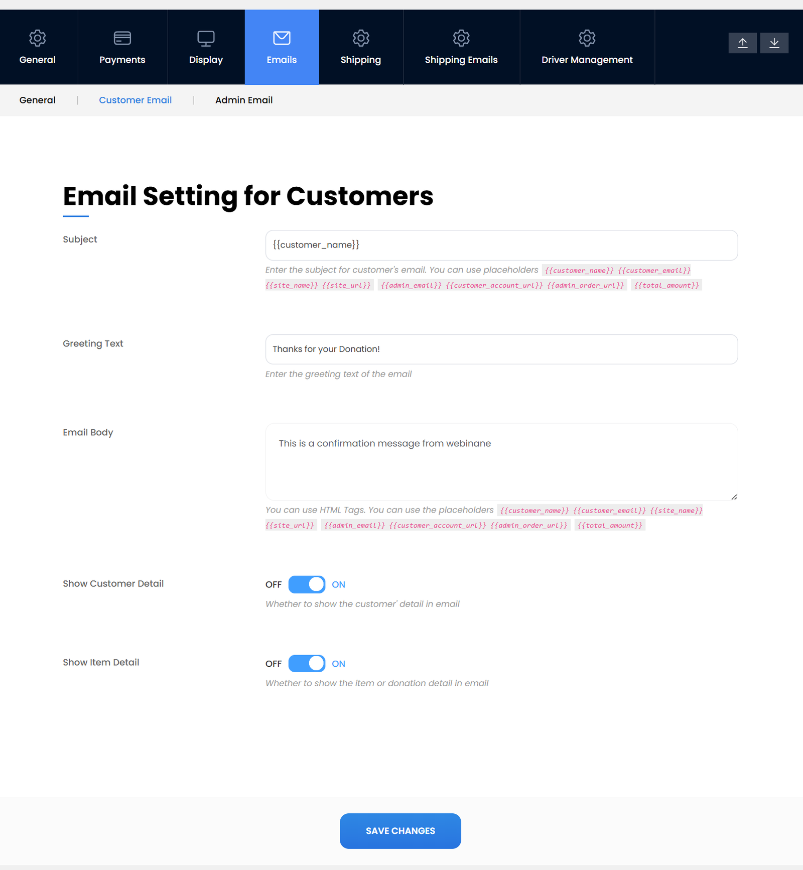 Email notifications