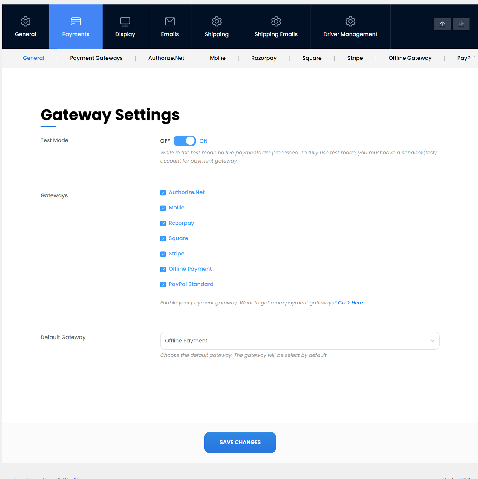 Payment gateways